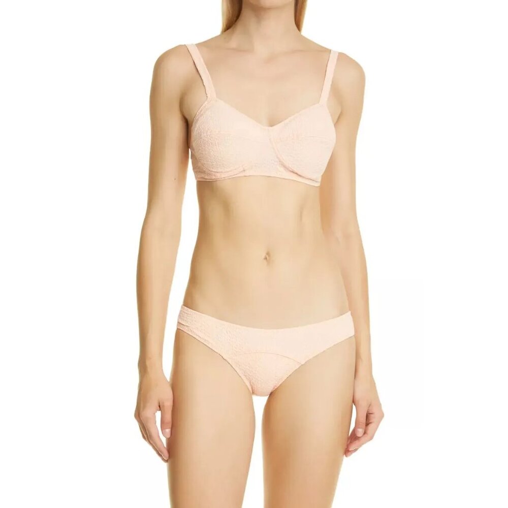 Lisa Marie Fernandez Pale Peach Textured Bikini